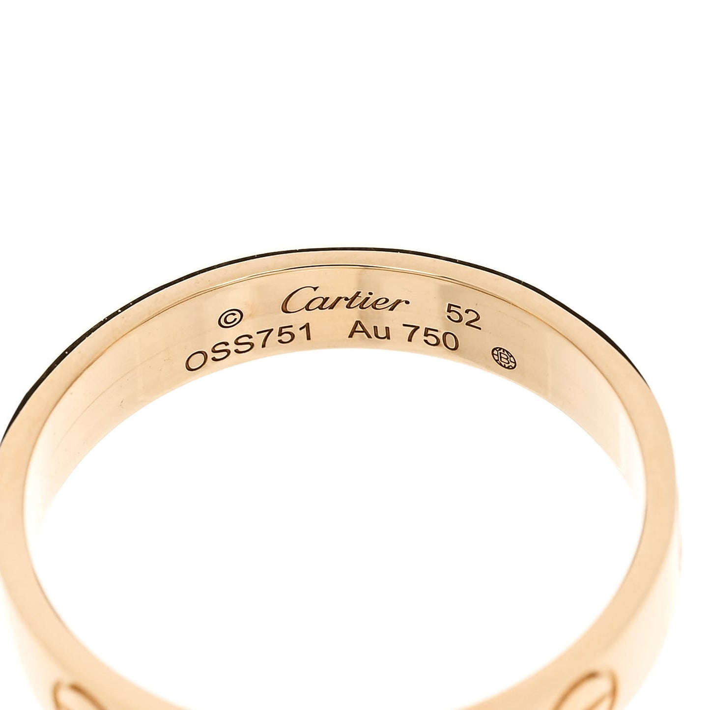 18K Yellow Gold 3.5mm LOVE Wedding Band Ring 52 6