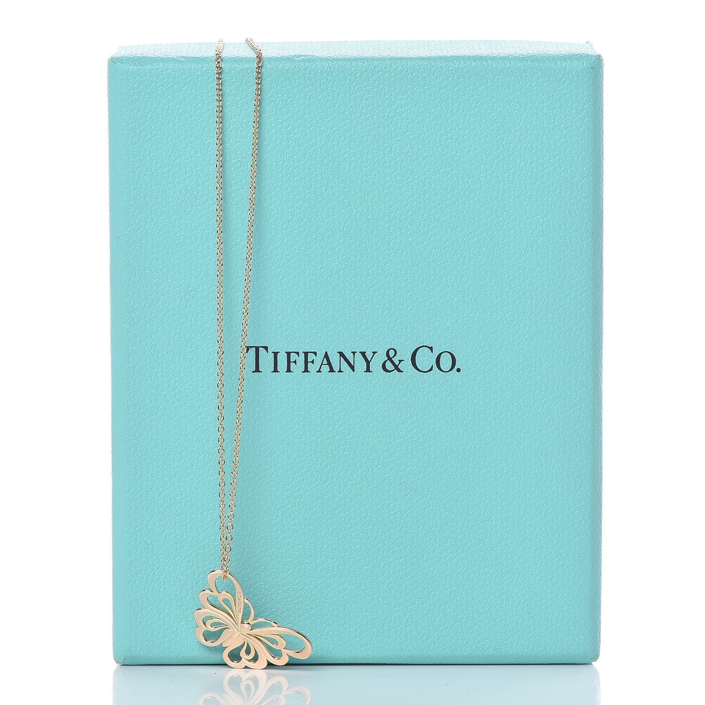 18K Rose Gold Butterfly Pendant Necklace