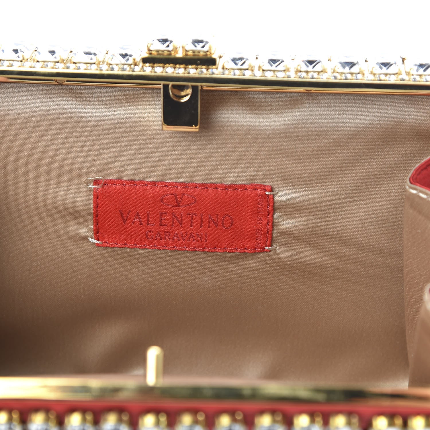 Valentino Garavani Crystal Embellished Clutch Bag Red 8 of 10