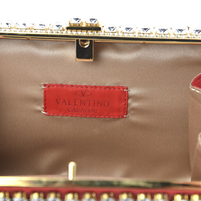 Valentino Garavani Crystal Embellished Clutch Bag Red 8 of 10