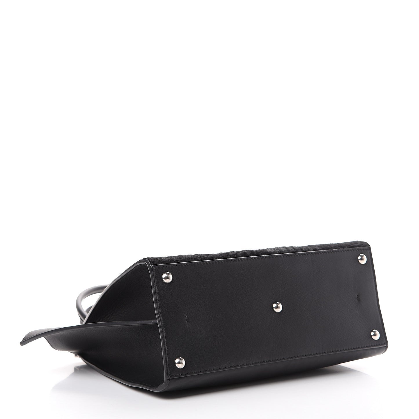 Vitello Pelo Flamingo Crocodile Embossed Petite 3Jours Tote Black