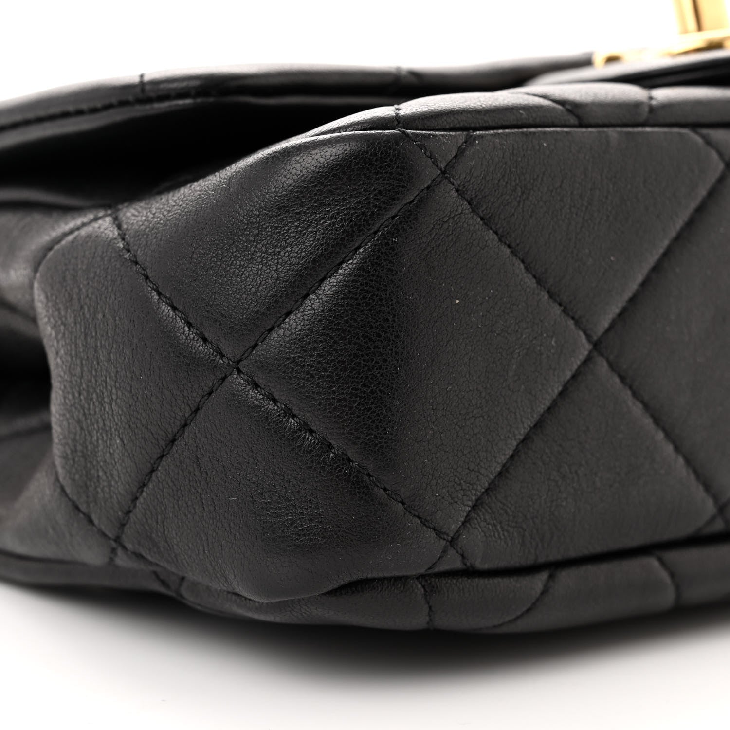 Chanel Lambskin Metal Quilted Mini Top Handle Square Flap Black 9 of 12