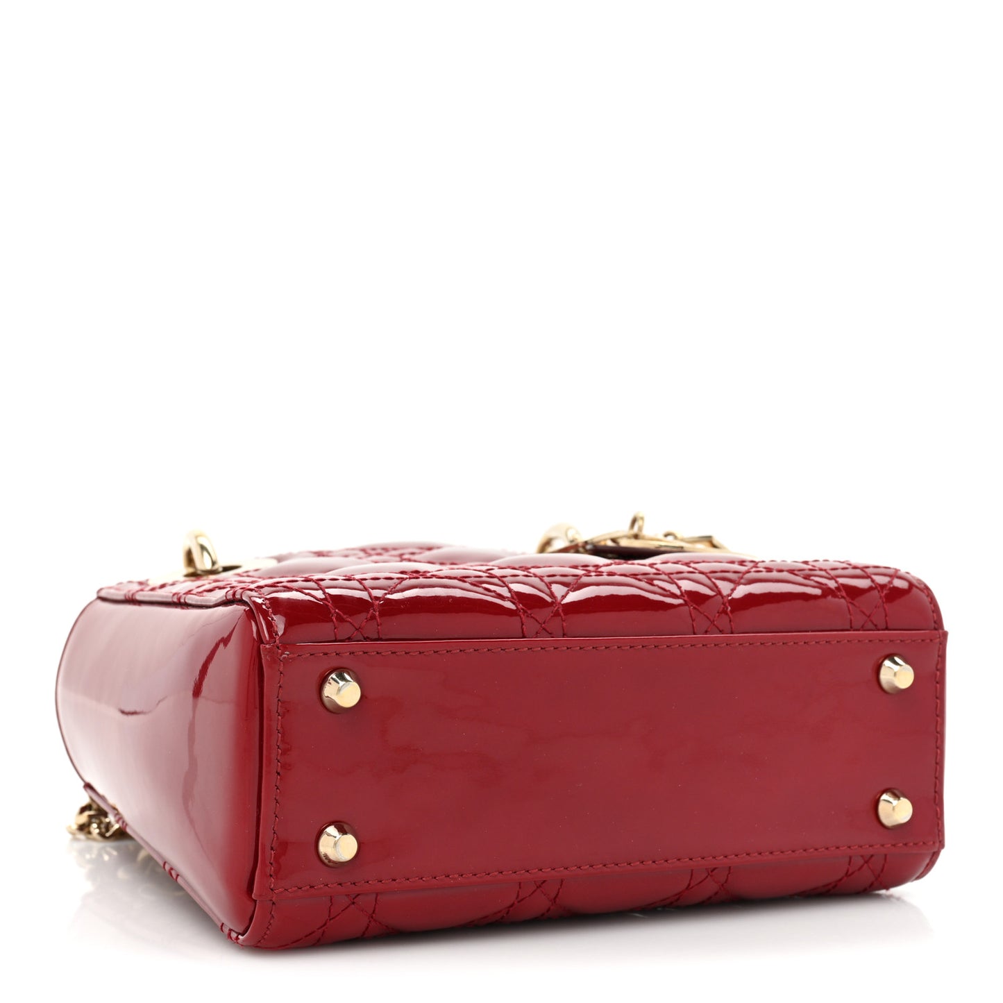 Patent Cannage Mini Lady Dior Red