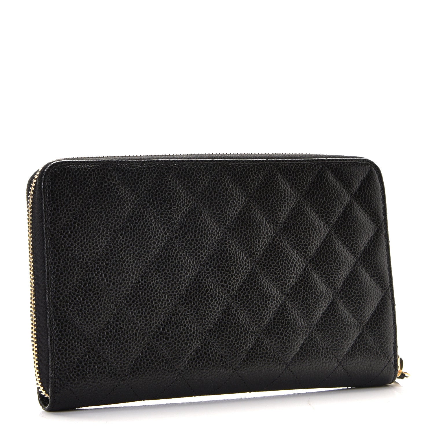 Chanel Caviar Quilted Large Zip Around Organizer Wallet Black 2 of 7