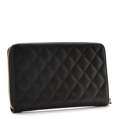 Chanel Caviar Quilted Large Zip Around Organizer Wallet Black 2 of 7