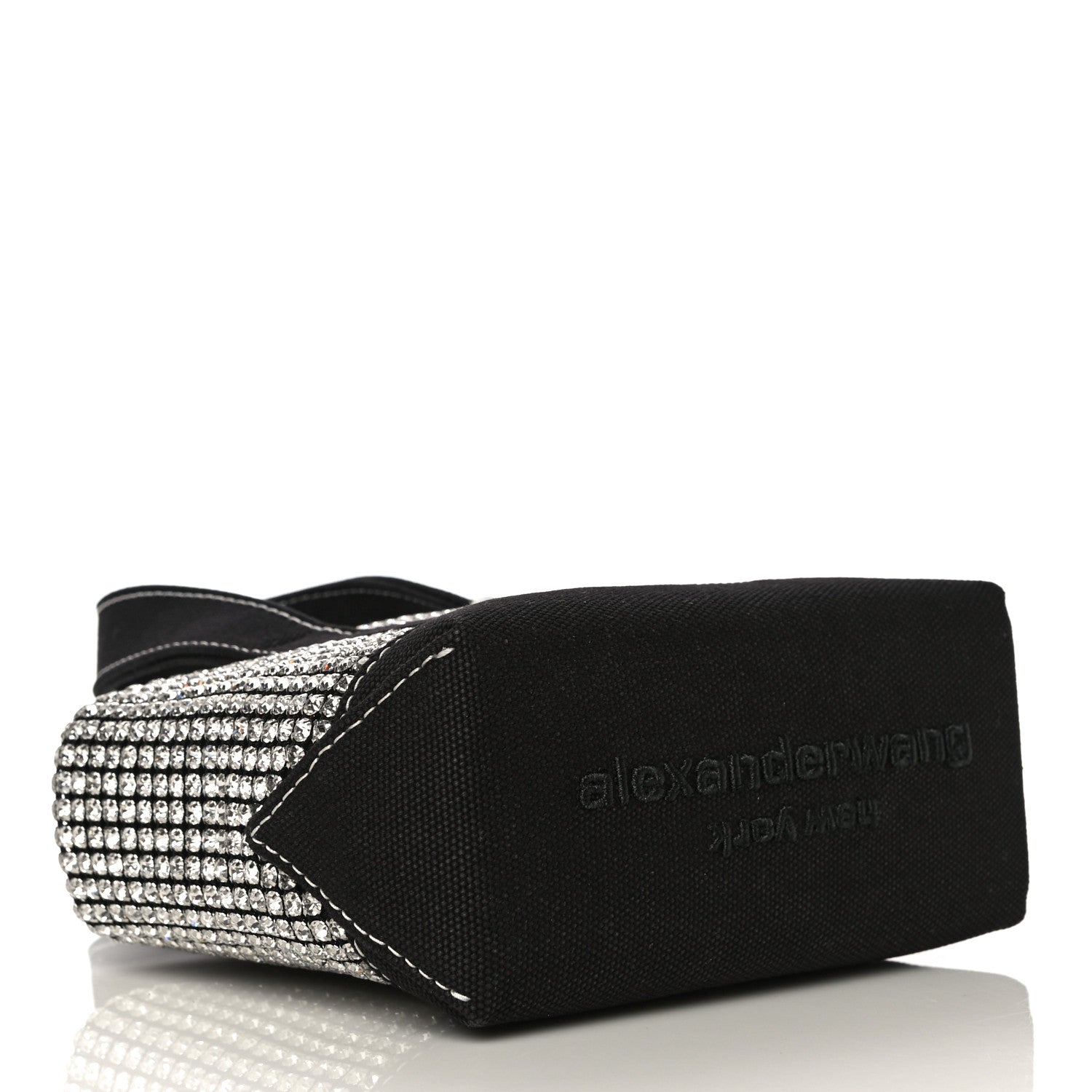 Alexander Wang Mesh Crystal Rhinestone Mini Cruiser Tote Black Silver 4 of 10