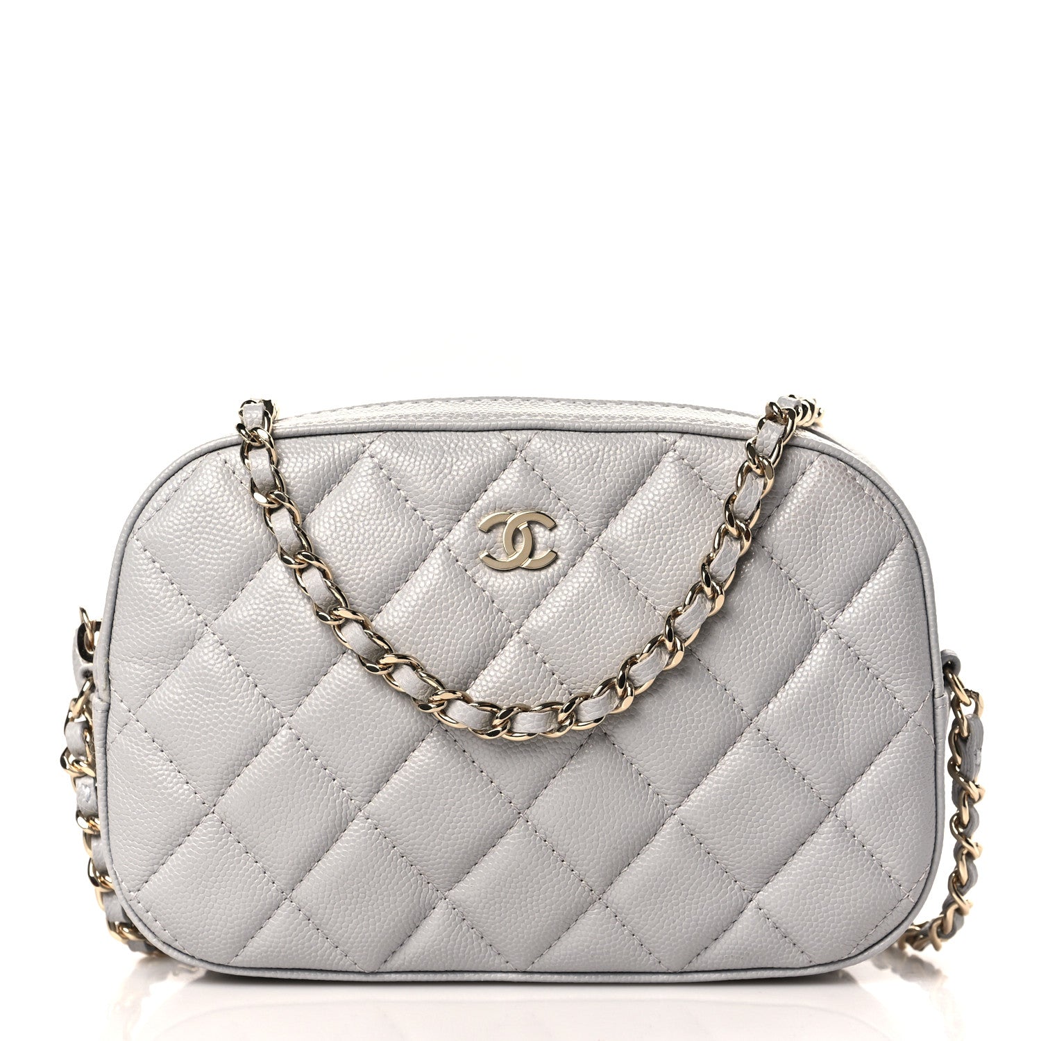Chanel Caviar Quilted Camera Case Grey 3 of 10