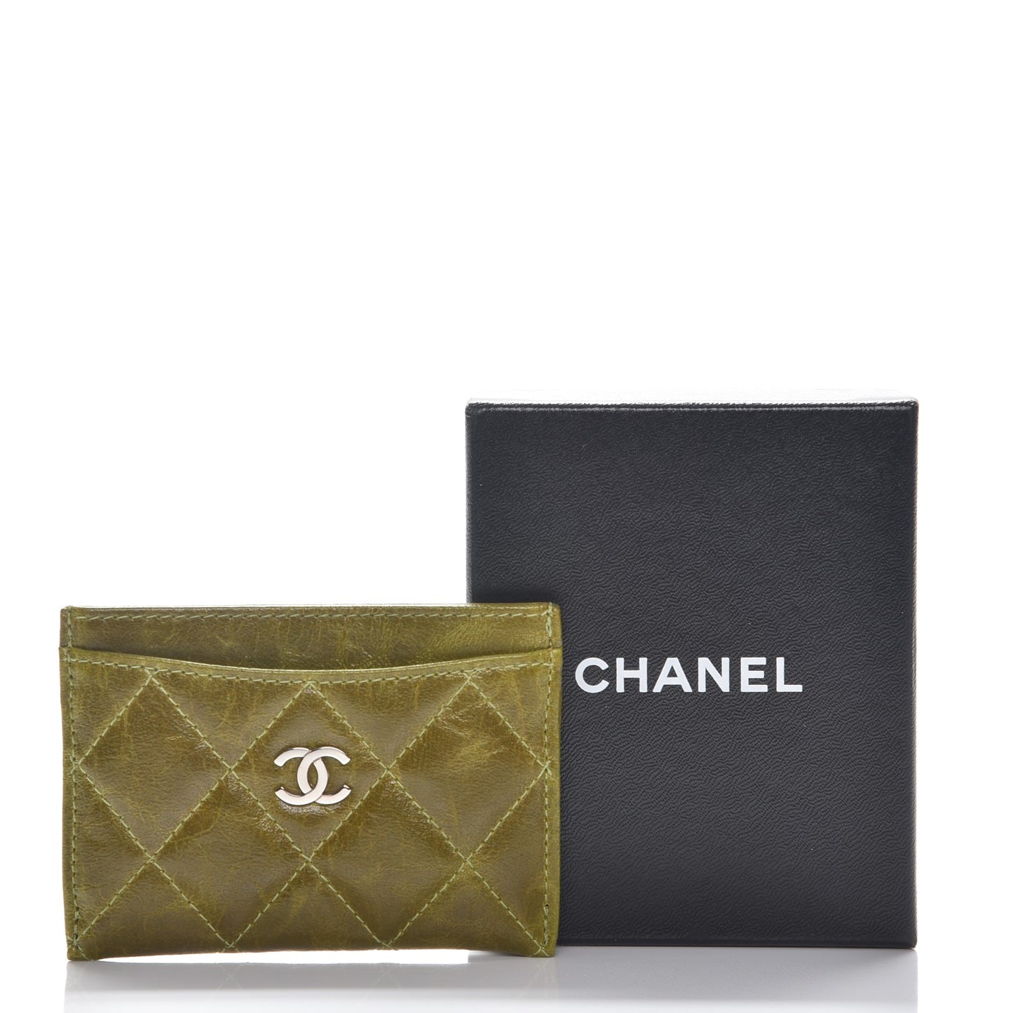 Llama Quilted Card Holder Green