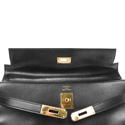 Hermes Box Kelly Retourne 35 Black 24 of 37