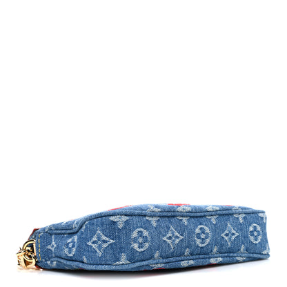 Louis Vuitton LV X TM Monogram Denim Cerises Pochette Accessories Blue 4 of 10