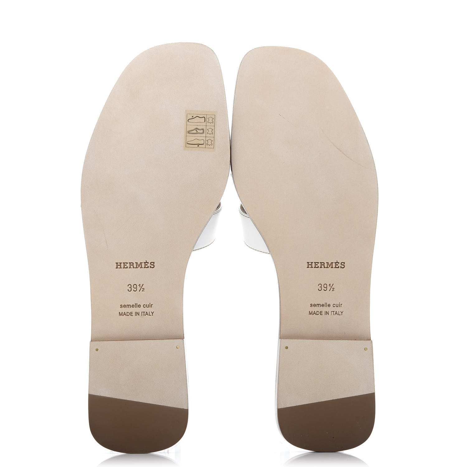 Hermes Box Calfskin Oran Sandals 39.5 White 6 of 11