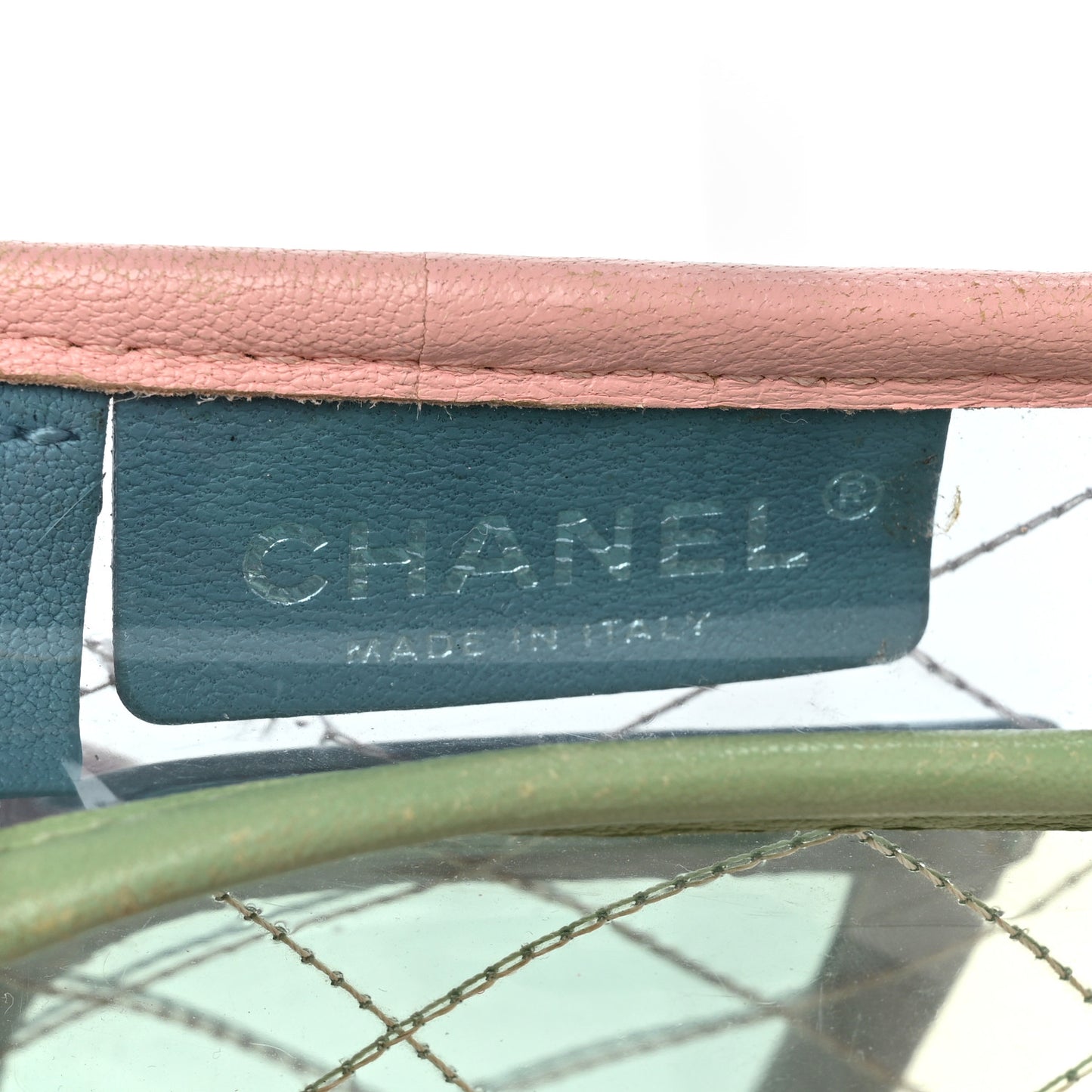Lambskin PVC Quilted Mini Coco Splash Flap Blue Green