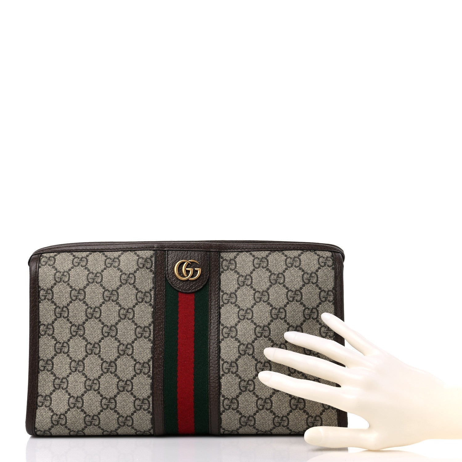 Gucci GG Supreme Monogram Web Ophidia GG Toiletry Case Beige New Acero 2 of 9
