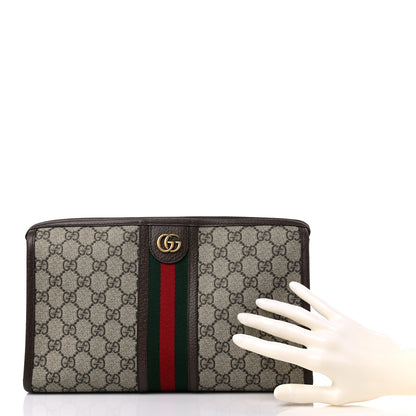Gucci GG Supreme Monogram Web Ophidia GG Toiletry Case Beige New Acero 2 of 9