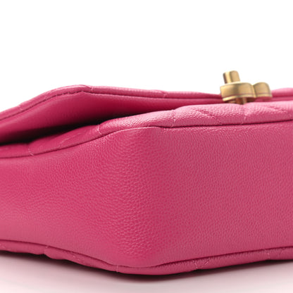 Chanel Shiny Caviar Quilted Small Chain Melody Flap Dark Pink 8 of 10