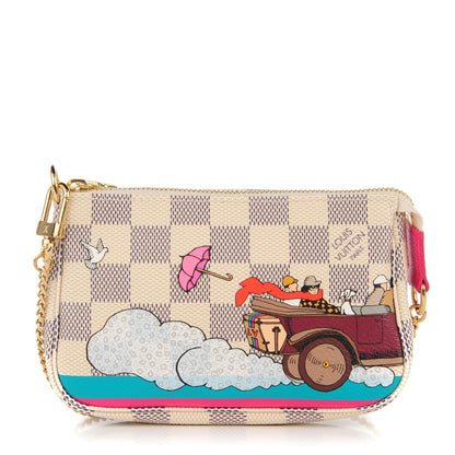 Louis Vuitton Damier Azur 2015 Christmas Animation Mini Pochette Accessories 1 of 7