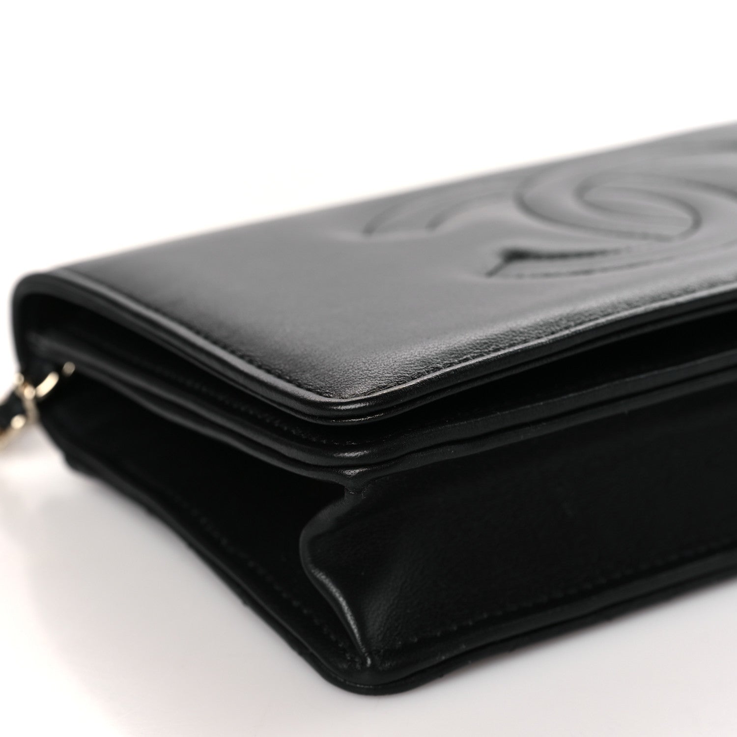 Chanel Lambskin Quilted Timeless CC Wallet On Chain WOC Black 9 of 10