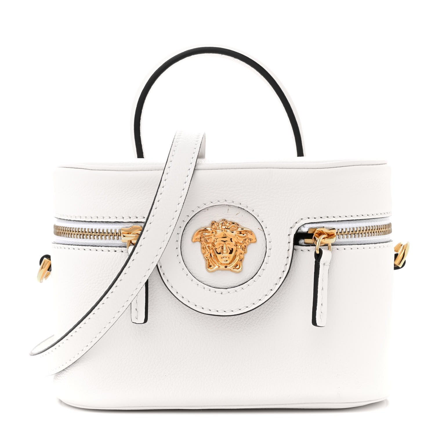 Versace Grained Calfskin Medusa Vanity Case Optical White 1 of 13
