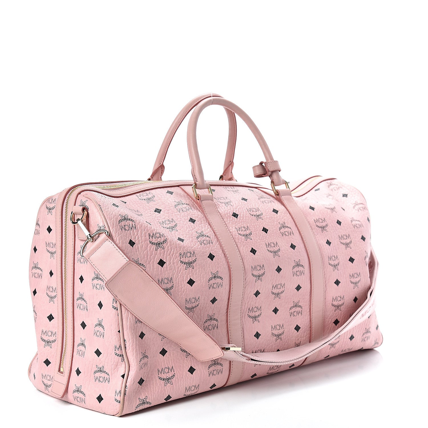 MCM Visetos Large Traveler Weekender Bag Light Pink 3 of 19