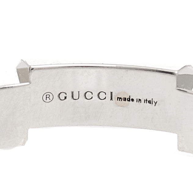Gucci 18K White Gold Rubellite Narrow Link to Love Ring 52 6 4 of 6