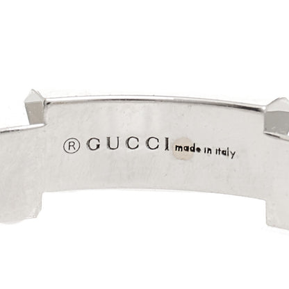 Gucci 18K White Gold Rubellite Narrow Link to Love Ring 52 6 4 of 6
