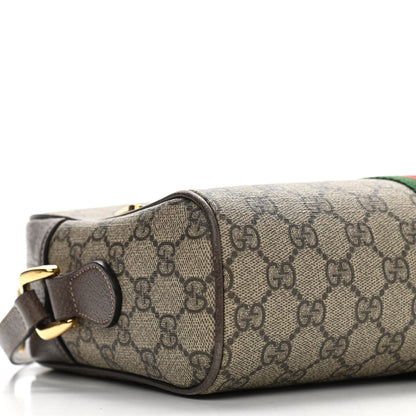 Gucci GG Supreme Monogram Web Small Ophidia Shoulder Bag Brown 9 of 15