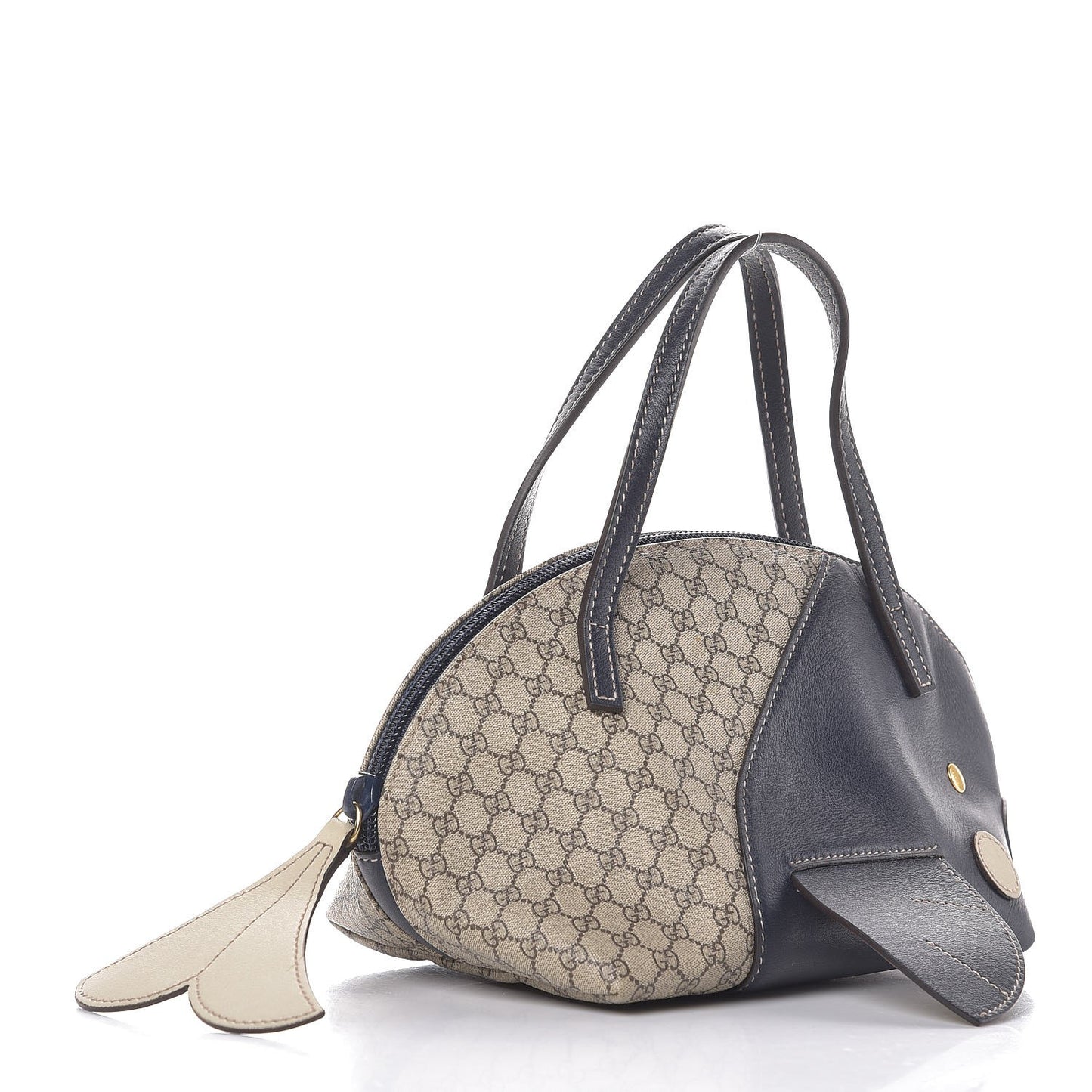 GG Supreme Monogram Children's Zoo Whale Mini Bag Navy