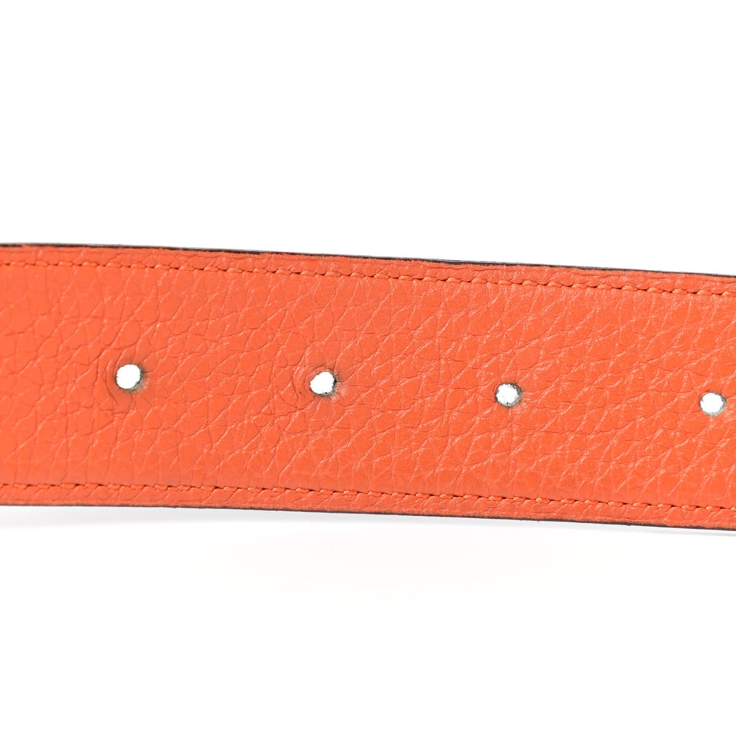 Box Togo Guilloche H Belt 85 Black Orange