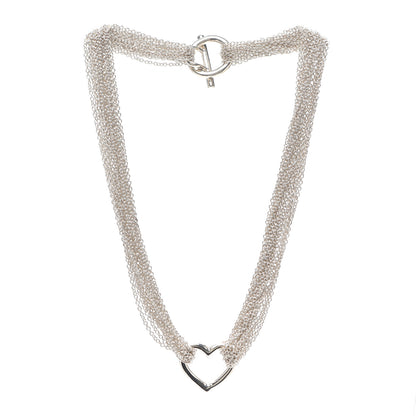 Tiffany Sterling Silver Heart Multi Chain Toggle Necklace 3 of 4