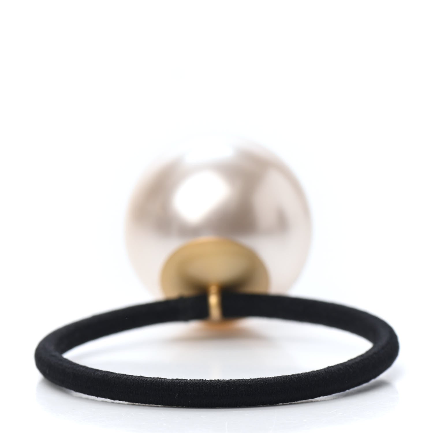 Chanel Pearl CC Hair Tie Black White 3 of 4