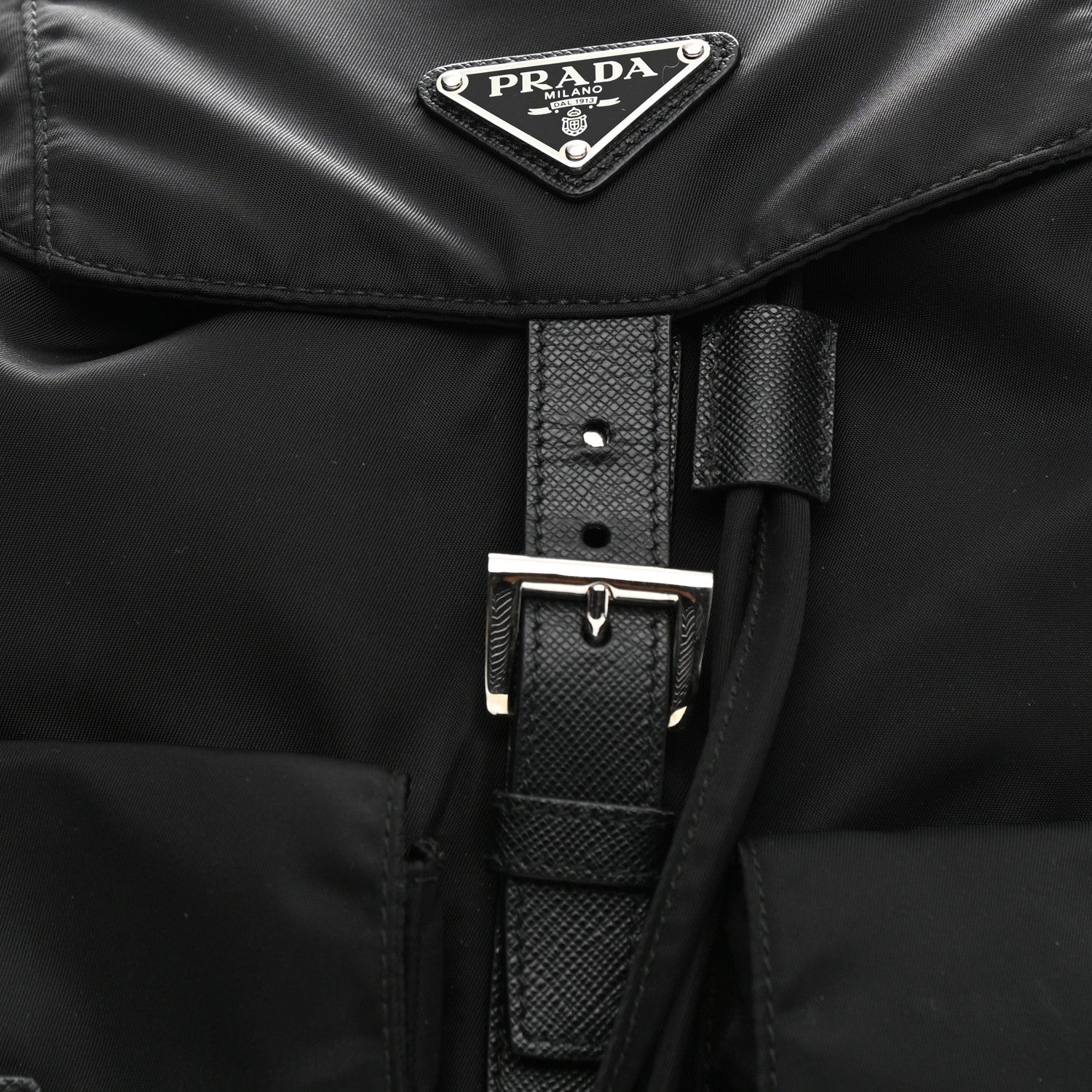 Prada Tessuto Nylon Saffiano Medium Backpack Black 7 of 9