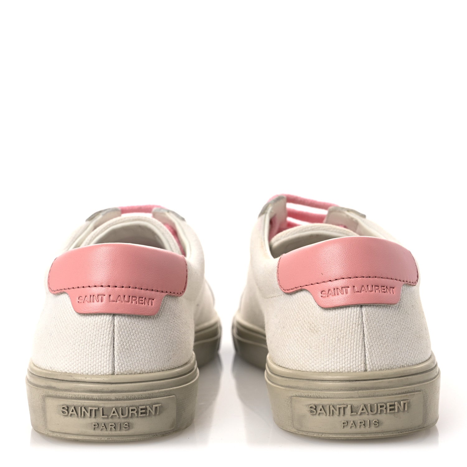Saint Laurent Canvas Andy Low Top Sneakers 36 White Pink 6 of 13