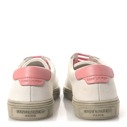 Saint Laurent Canvas Andy Low Top Sneakers 36 White Pink 6 of 13