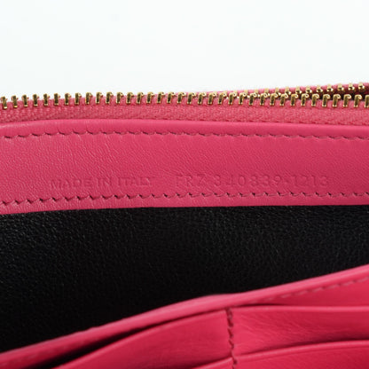 Saint Laurent Patent Grain de Poudre Classic Large Letters Flap Wallet Bubblegum 7 of 8