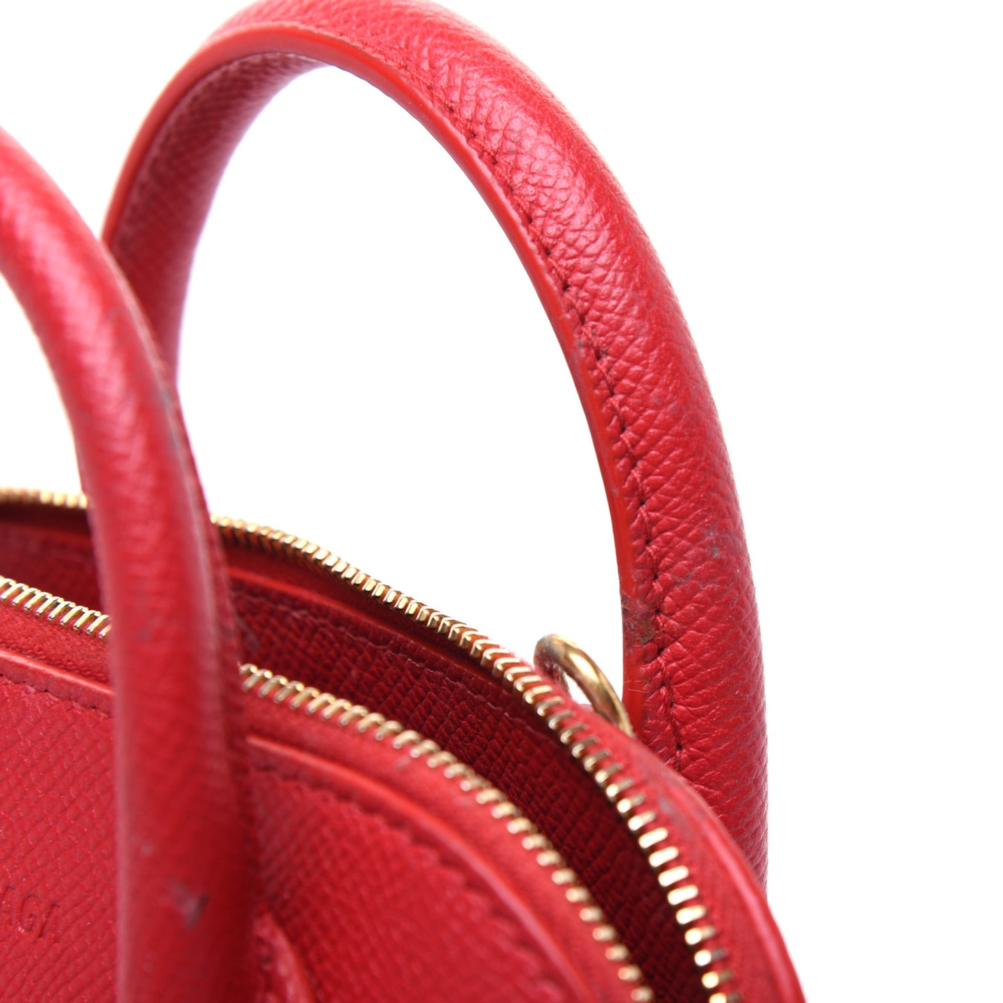 Grained Calfskin XXS Ville Top Handle Bag Rouge Coquelicot