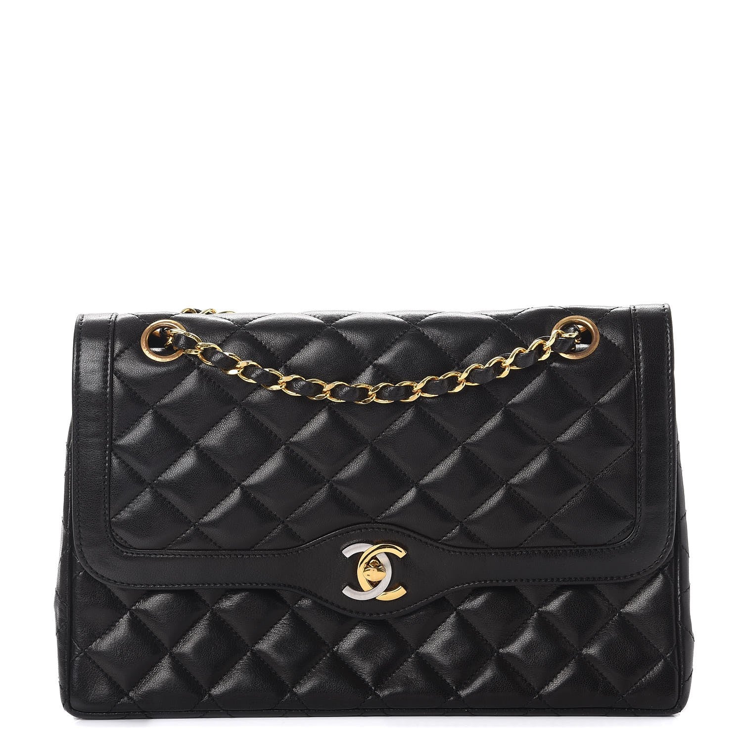Chanel Lambskin Quilted Medium Double Flap Black 1 of 13