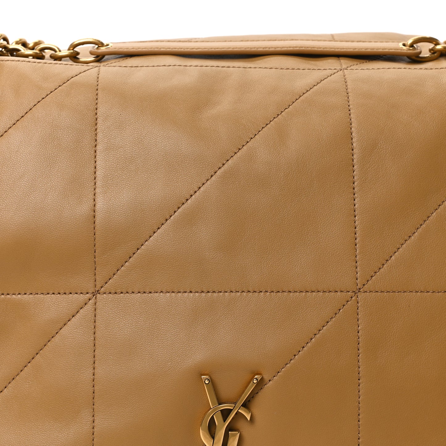 Lambskin Matelasse Monogram Large Jamie 4.3 Tabac Brown