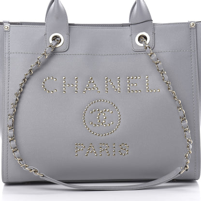 Chanel Caviar Studded Small Deauville Tote Grey 9 of 12