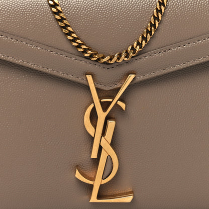 Saint Laurent Grain De Poudre Monogram Cassandra Chain Wallet Dark Beige 8 of 11