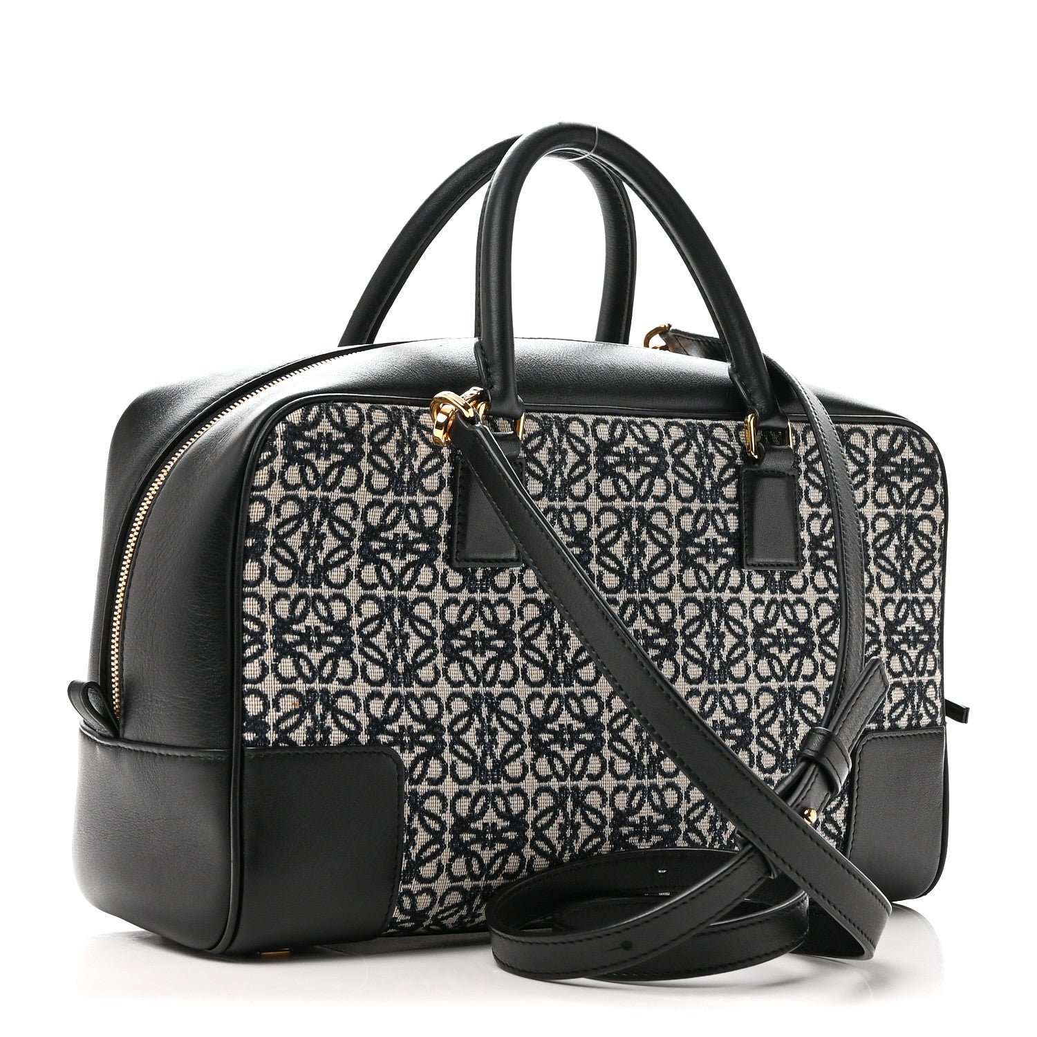 Loewe Jacquard Anagram Calfskin Amazona 28 Black Navy 3 of 9