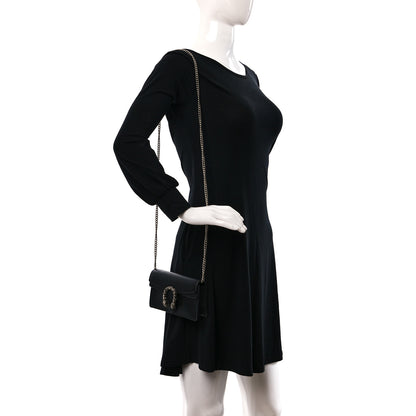 Gucci Calfskin Super Mini Dionysus Shoulder Bag Black 2 of 9