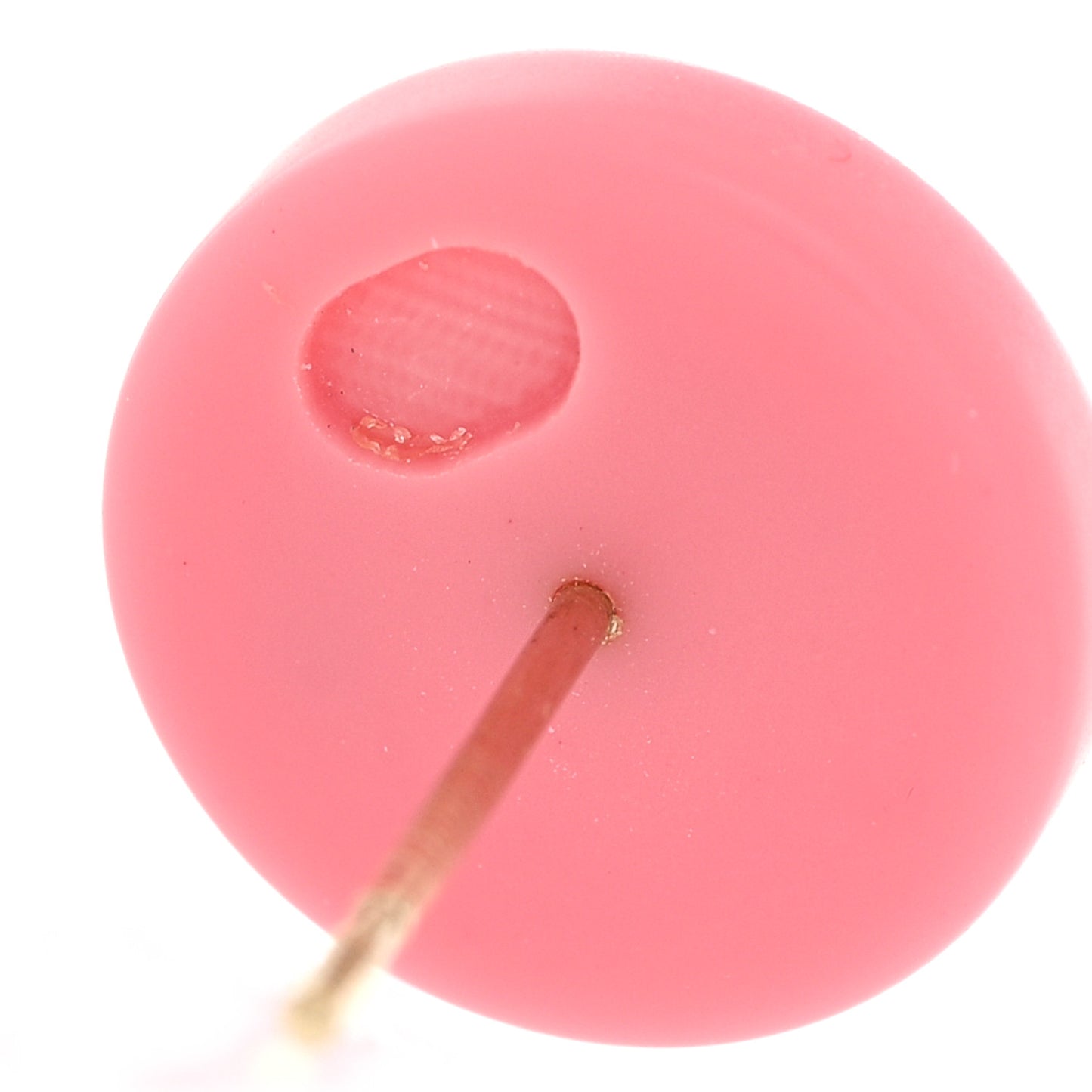 Resin Crystal Chain CC Round Earrings Gold Pink