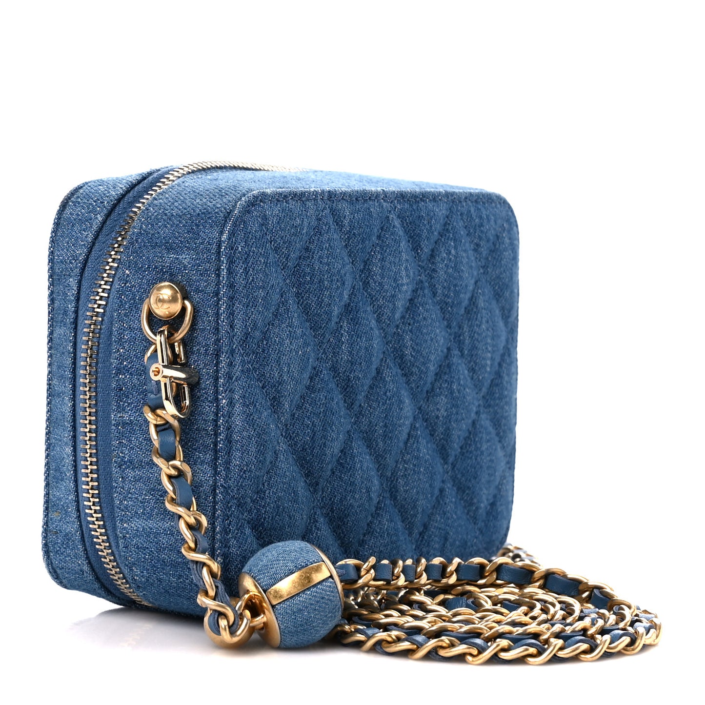 Denim Quilted CC Pearl Crush Camera Case Blue