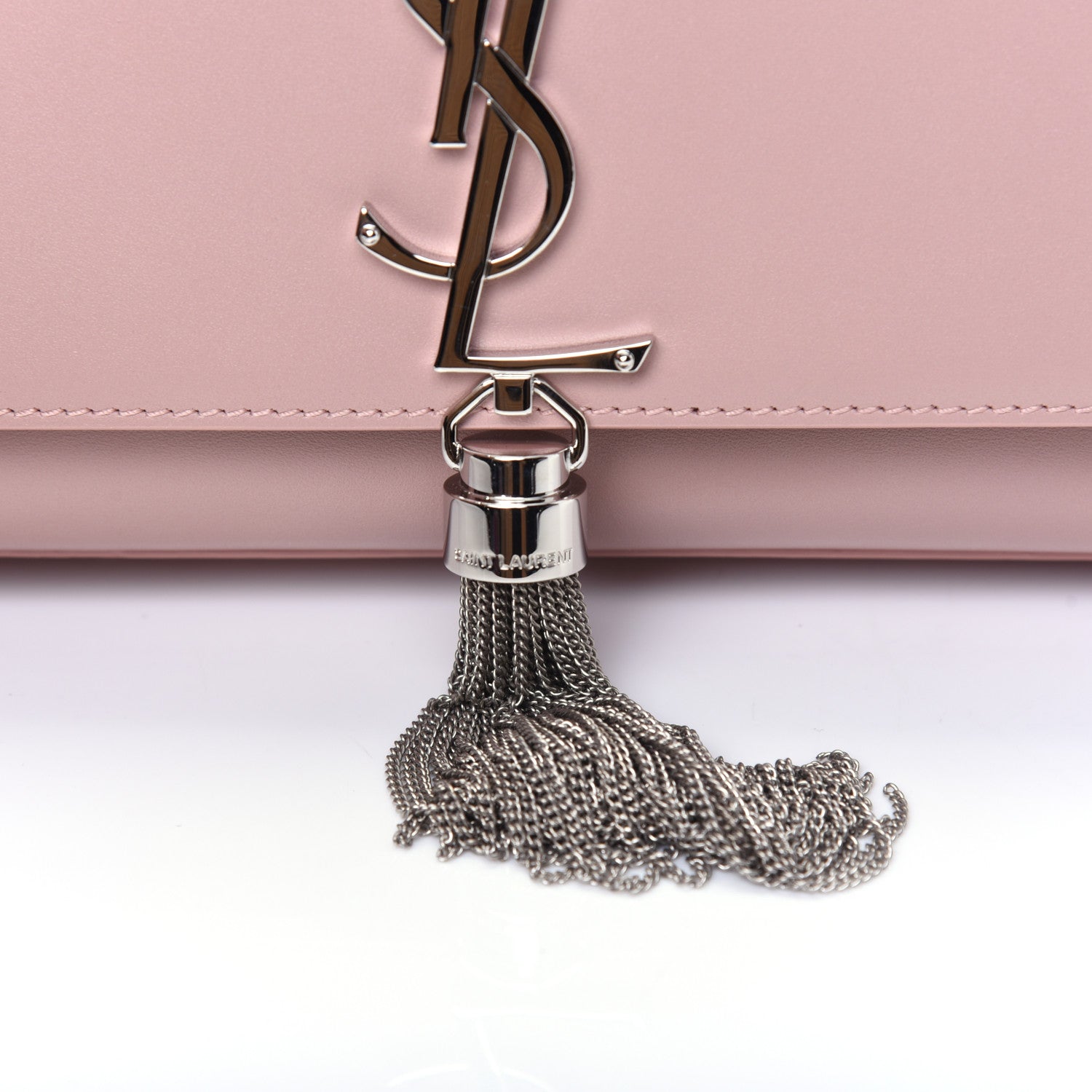 Saint Laurent SAINT LAURENT Smooth Calfskin Medium Classic Monogram Kate Tassel Satchel Pale Pink 11 of 13