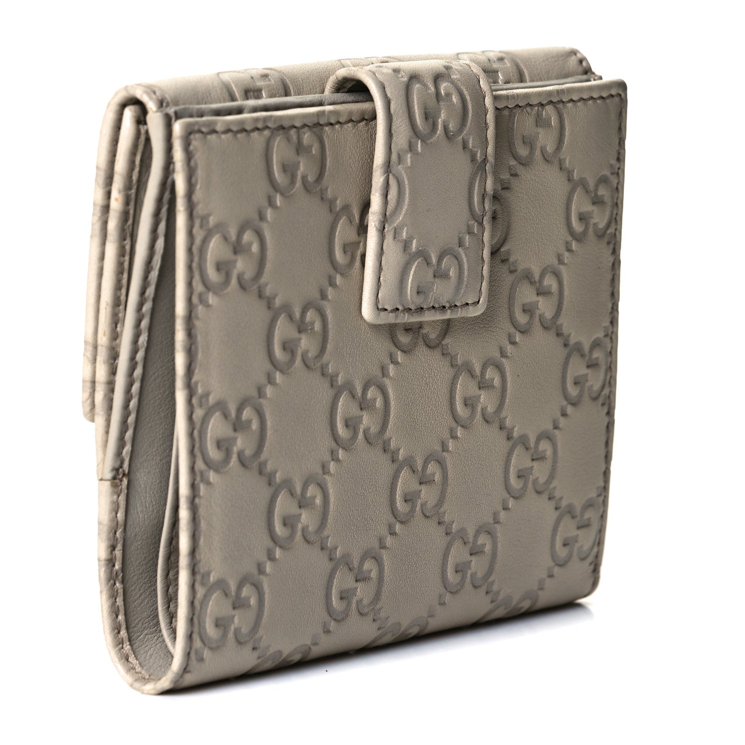 Gucci Guccissima Princy French Flap Wallet Off White 3 of 12