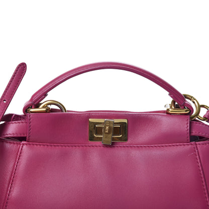 Fendi Nappa Mini Peekaboo Iconic Satchel Magenta 10 of 10