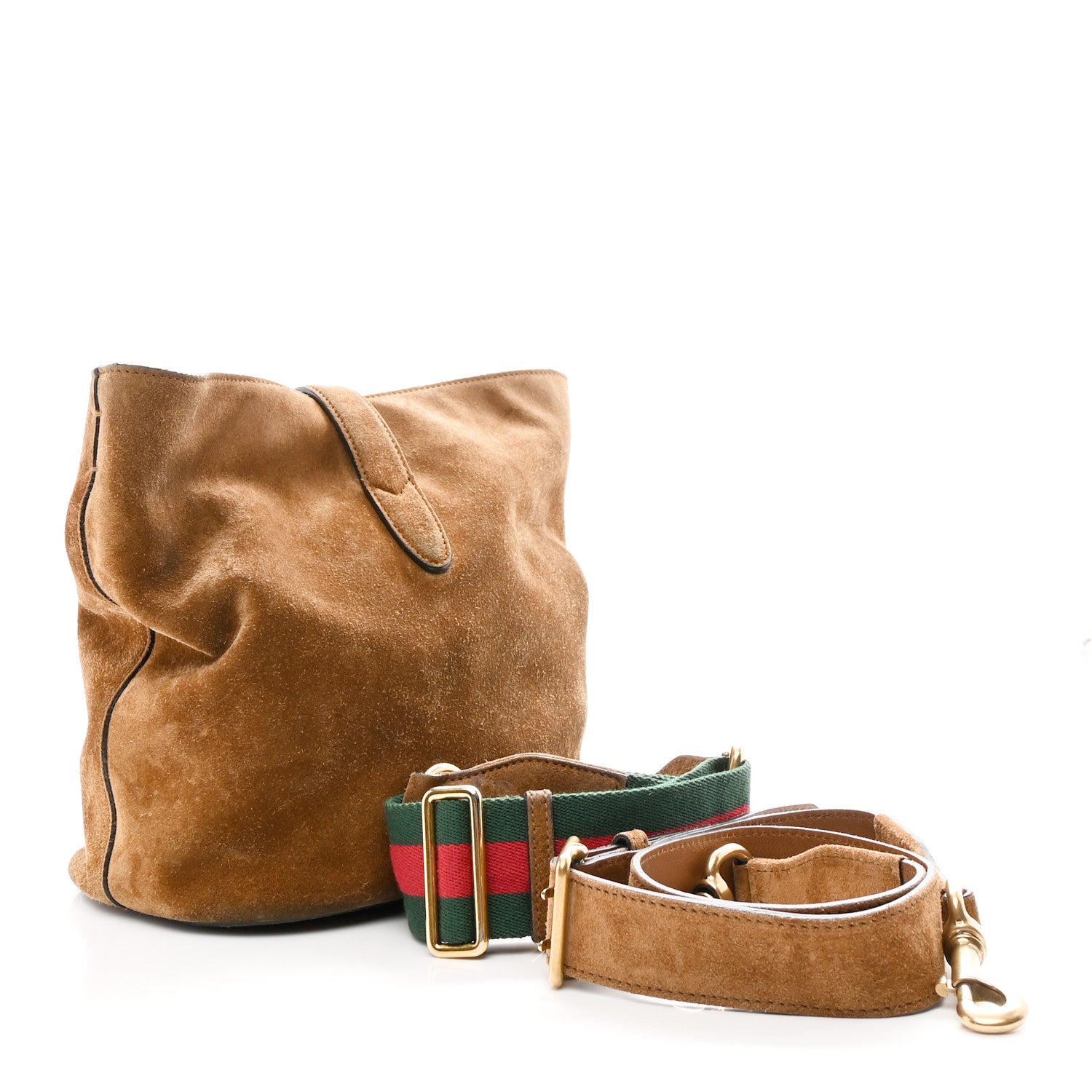 Gucci Suede Web Small Jackie Bucket Bag Brown 3 of 11