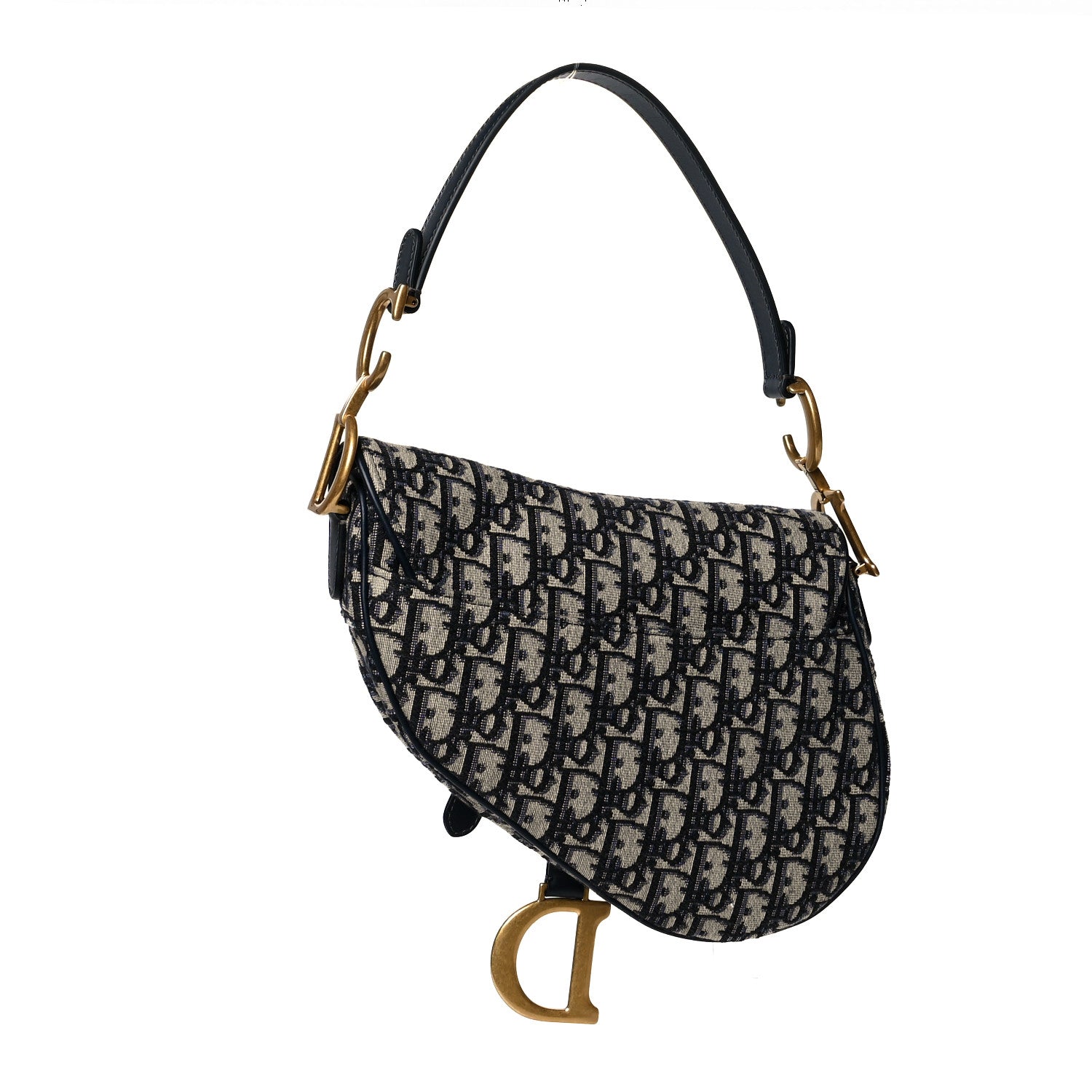 Christian Dior Oblique Saddle Bag Blue 3 of 10