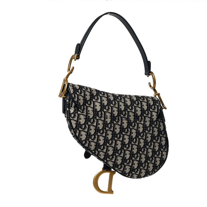 Christian Dior Oblique Saddle Bag Blue 3 of 10