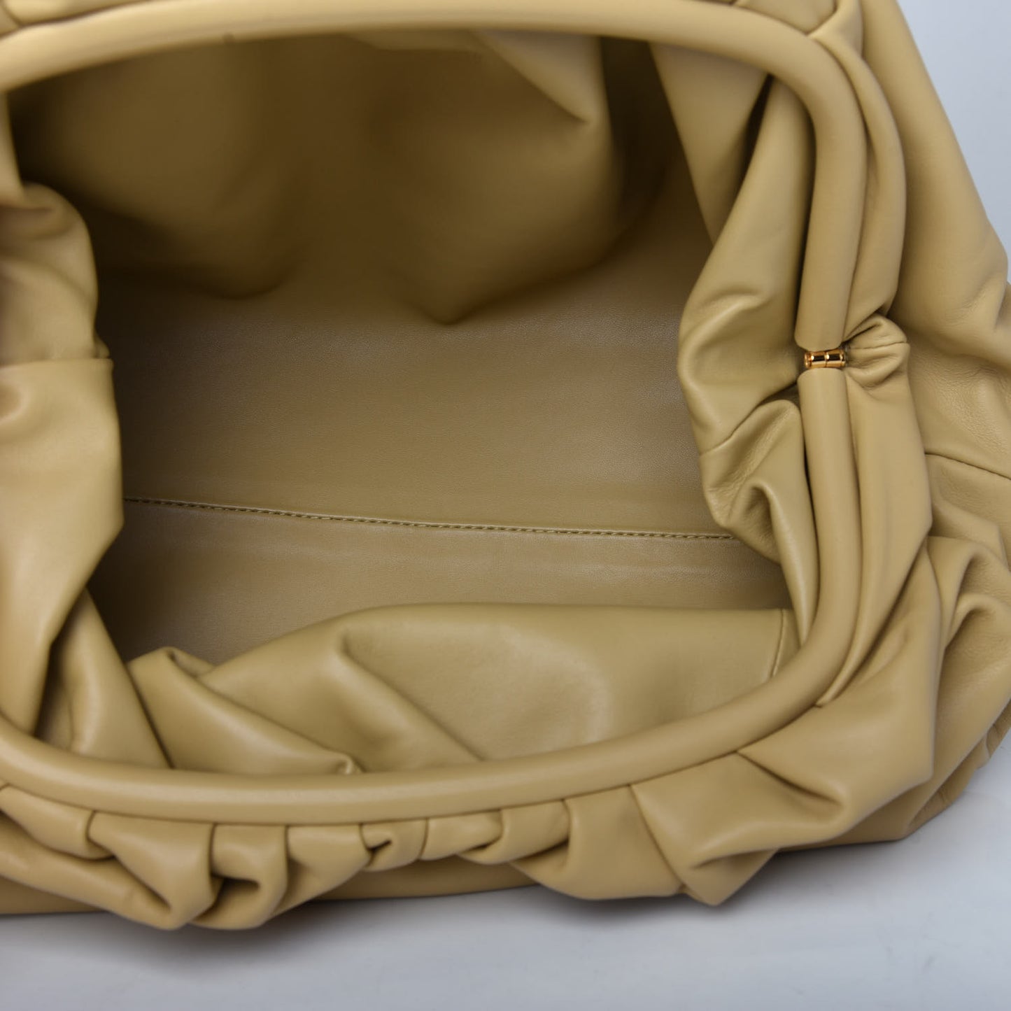 Smooth Butter Calf The Pouch Oversized Clutch Tapioca